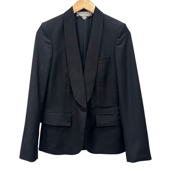 Stella McCartney Wool Shawl Blazer Jacket Black Tailored Size IT 40 / US 4 - Picture 2 of 13